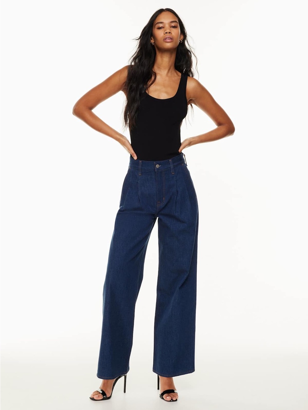 | NWT | Aritzia | Denim Forum | The Belinda High Rise Wide Leg Dark Jean 23w 30L